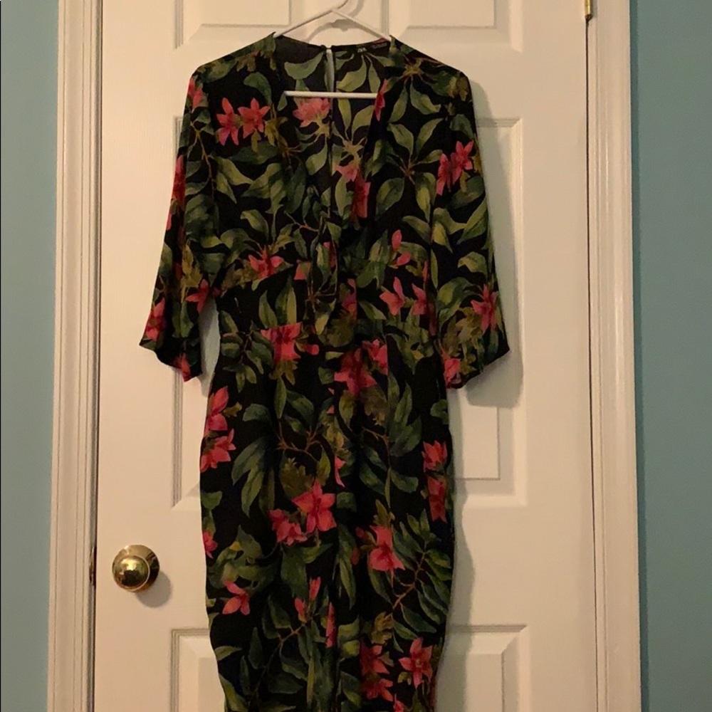 Black Floral Zara Jumpsuit NWOT